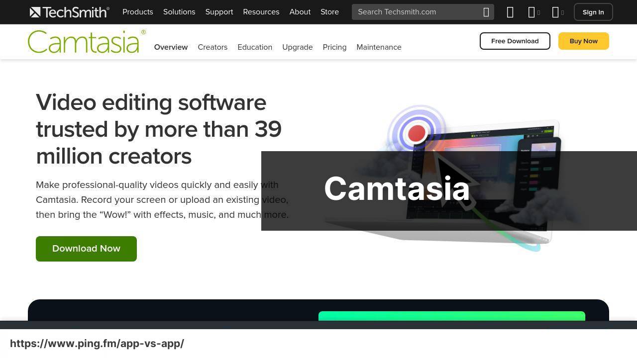 Camtasia screenshot