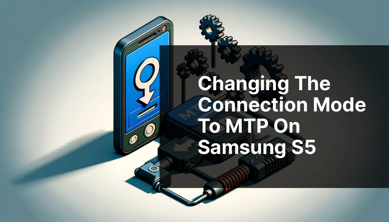 Changing the connection mode to MTP on Samsung S5
